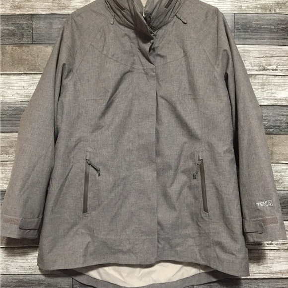 LL Bean Tek 3 In 1 Jacket Women’s L Petite Brown Cream Primaloft (Misses 295939) - Picture 5 of 15